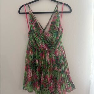 Floral Green and Pink Jumpsuit